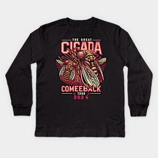 The Cicada Reunion U.S Tour 2024 Cicada Concert Fest Lover Kids Long Sleeve T-Shirt